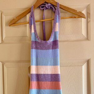 Colorful striped mini dress